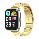 For Redmi Watch 3 Lite / Watch 3 Active Mijobs Three-Bead Metal Stainless Steel Watch Band(Gold)