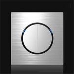 86mm Gray Aluminum Wire Drawing LED Switch Panel, Style:Two Open Dual Control