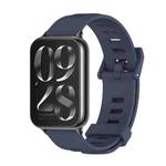 For Xiaomi Mi Band 8 Pro Mijobs Flat Hole Breathable Silicone Watch Band(Midnight Blue+Black)