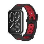 For Xiaomi Mi Band 8 Pro Mijobs Square Hole Breathable Silicone Watch Band(Black Red)