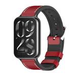 For Xiaomi Mi Band 8 Pro Mijobs TPU Leather Watch Band(Red Black)