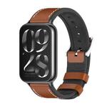 For Xiaomi Mi Band 8 Pro Mijobs TPU Leather Watch Band(Brown Black)