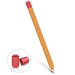 For Apple Pencil 1 Stylus Touch Pen Split Contrast Color Silicone Protective Case(Retro Orange Red)