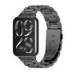 For Xiaomi Mi Band 8 Pro Mijobs Three-Bead Stainless Steel Watch Band(Black)