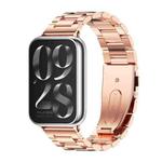 For Xiaomi Mi Band 8 Pro Mijobs Three-Bead Stainless Steel Watch Band(Rose Gold)