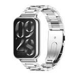 For Xiaomi Mi Band 8 Pro Mijobs Three-Bead Stainless Steel Watch Band(Silver)