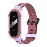 For Xiaomi Mi Band 8 MIJOBS Unibody Two Color Silicone Watch Band(Purple Wine Red)