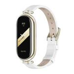 For Xiaomi Mi Band 8 / 9 / 9 NFC Mijobs First Layer Cowhide Watch Band(White Light Gold)