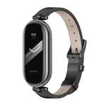 For Xiaomi Mi Band 8 Mijobs First Layer Cowhide Watch Band(Black)