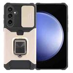 For Samsung Galaxy S24+ 5G Camera Shield Card Slot PC+TPU Phone Case(Gold)