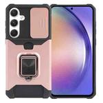 For Samsung Galaxy A55 Camera Shield Card Slot PC+TPU Phone Case(Rose Gold)