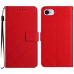 For iPhone SE 2024 Rhombic Grid Texture Leather Phone Case(Red)