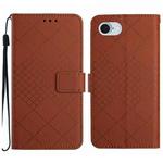 For iPhone SE 2024 Rhombic Grid Texture Leather Phone Case(Brown)
