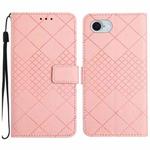For iPhone SE 2024 Rhombic Grid Texture Leather Phone Case(Pink)