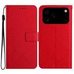 For iPhone 17 Pro Rhombic Grid Texture Leather Phone Case(Red)