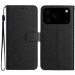 For iPhone 17 Pro Rhombic Grid Texture Leather Phone Case(Black)