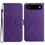 For iPhone 17 Air Rhombic Grid Texture Leather Phone Case(Purple)