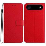 For iPhone 17 Air Rhombic Grid Texture Leather Phone Case(Red)