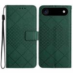 For iPhone 17 Air Rhombic Grid Texture Leather Phone Case(Green)