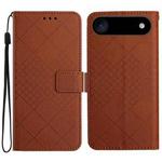 For iPhone 17 Air Rhombic Grid Texture Leather Phone Case(Brown)