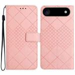For iPhone 17 Air Rhombic Grid Texture Leather Phone Case(Pink)