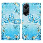 For OPPO A98 5G Oil Embossed 3D Drawing Leather Phone Case(Blue Butterflies)