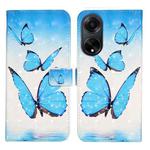 For OPPO A98 5G Oil Embossed 3D Drawing Leather Phone Case(3 Butterflies)