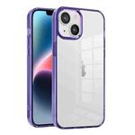 For iPhone 14 Plus Ice Color Clear Acrylic Hybrid TPU Phone Case(Transparent Purple)