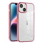 For iPhone 14 Plus Ice Color Clear Acrylic Hybrid TPU Phone Case(Transparent Pink)