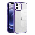 For iPhone 12 Ice Color Clear Acrylic Hybrid TPU Phone Case(Transparent Purple)