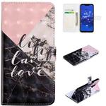 For Huawei Mate 20 lite Oil Embossed 3D Drawing Leather Phone Case(Stitching Marble)