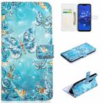 For Huawei Mate 20 lite Oil Embossed 3D Drawing Leather Phone Case(Blue Butterflies)
