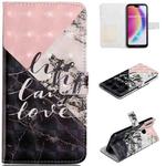 For Huawei P20 lite Oil Embossed 3D Drawing Leather Phone Case(Stitching Marble)