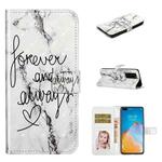 For Huawei P40 Pro Oil Embossed 3D Drawing Leather Phone Case(Words Marble)