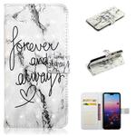 For Huawei P20 Oil Embossed 3D Drawing Leather Phone Case(Words Marble)