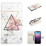 For Huawei P20 Oil Embossed 3D Drawing Leather Phone Case(Triangular Marble)