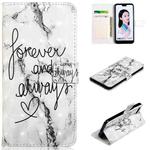 For Honor 10 Oil Embossed 3D Drawing Leather Phone Case(Words Marble)