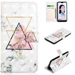 For Honor 10 Oil Embossed 3D Drawing Leather Phone Case(Triangular Marble)