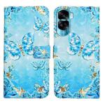 For Honor 90 Lite Oil Embossed 3D Drawing Leather Phone Case(Blue Butterflies)