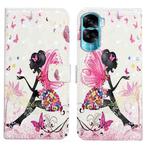 For Honor 90 Lite Oil Embossed 3D Drawing Leather Phone Case(Flower Fairy)