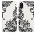 For Honor 200 Oil Embossed 3D Drawing Leather Phone Case(Lace Flower)