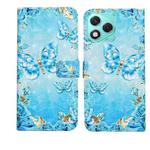 For Honor 400 Lite Global Oil Embossed 3D Drawing Leather Phone Case(Blue Butterflies)