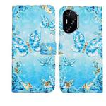 For Honor 400 Pro Global 160.8mm Oil Embossed 3D Drawing Leather Phone Case(Blue Butterflies)