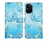 For Honor 400 Global 156.5mm Oil Embossed 3D Drawing Leather Phone Case(Blue Butterflies)