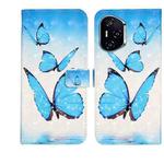 For Honor 400 Global 156.5mm Oil Embossed 3D Drawing Leather Phone Case(3 Butterflies)