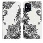 For Honor 400 Global 156.5mm Oil Embossed 3D Drawing Leather Phone Case(Lace Flower)