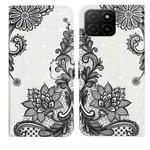 For Honor X5b Plus Oil Embossed 3D Drawing Leather Phone Case(Lace Flower)