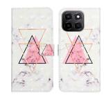 For Honor X6c 4G Oil Embossed 3D Drawing Leather Phone Case(Triangular Marble)