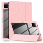 For Xiaomi Pad 6 / 6 Pro Acrylic 3-Fold Solid Color Smart Leather Tablet Case(Pink)