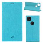 For Google Pixel 4a ViLi Magnetic Suction Shockproof TPU + PU Horizontal Flip Protective Case with Card Slot & Holder(Blue)